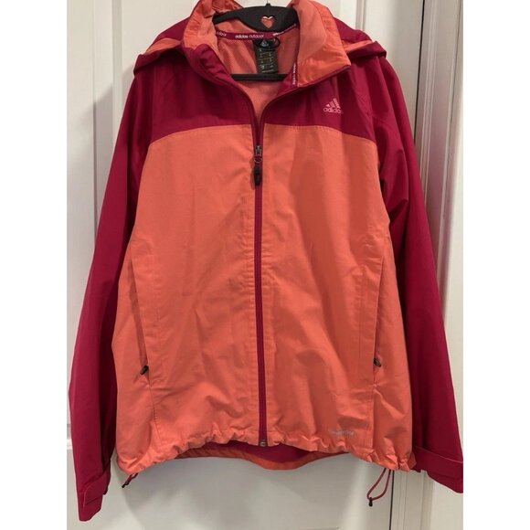 Adidas Women’s Outdoor Climaproof Waterproof Jacket Pink L - Picture 1 of 3